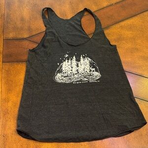 Charcoal Tank Top with Forest Design